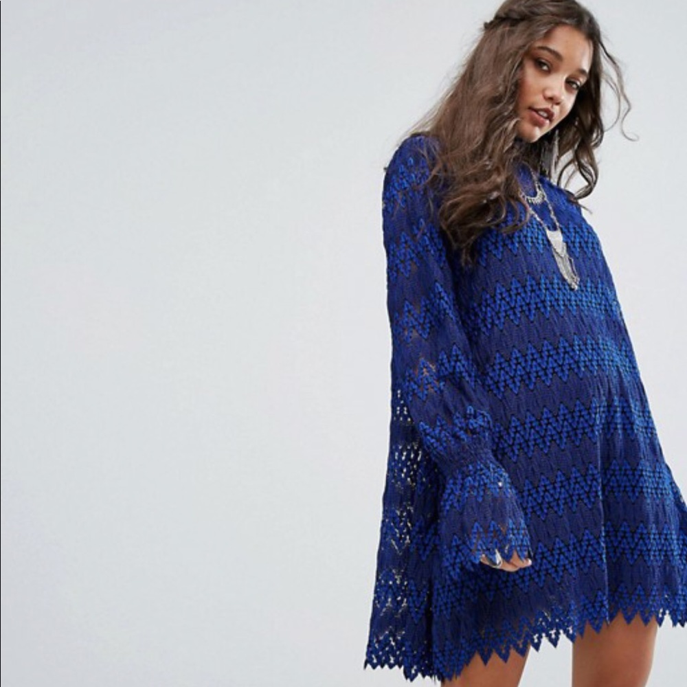 Free People blue lace and black dress